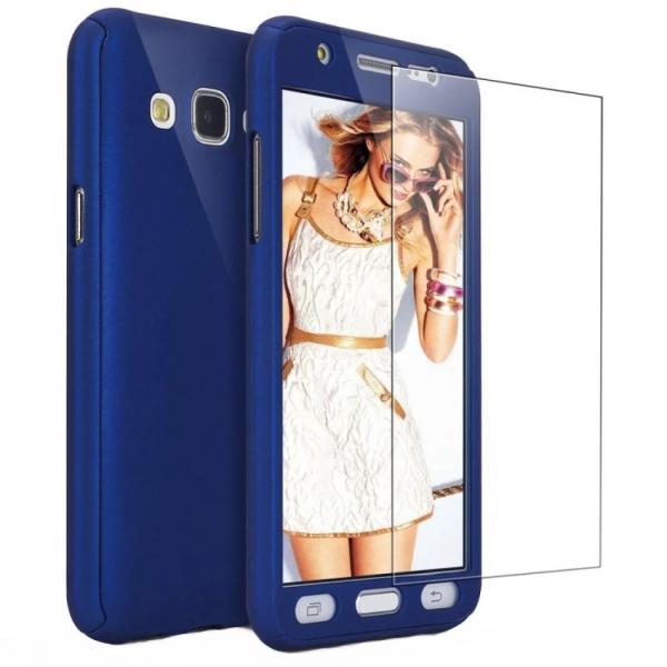 Husa Full Cover 360 + folie sticla Samsung Galaxy J7 (2016), Albastru [1]