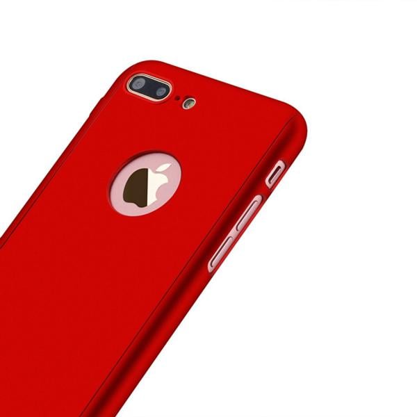Husa Full Cover (fata + spate + geam sticla) pentru Apple iPhone 7 Plus, Red [3]