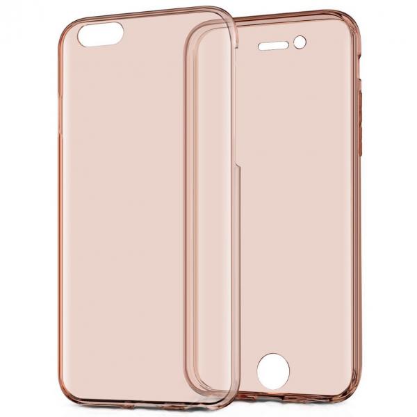 Husa Full TPU 360 (fata + spate) pentru Apple iPhone 6 / 6S, Rose Gold Transparent [3]