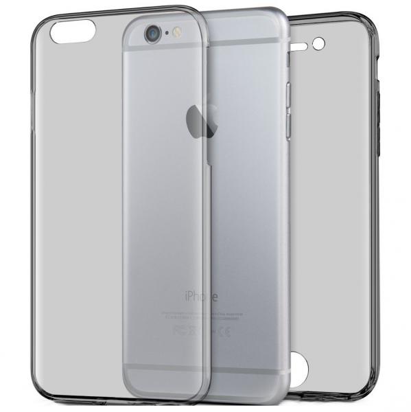 Husa Full TPU 360 (fata + spate) pentru Apple iPhone 7, Gri transparent [1]