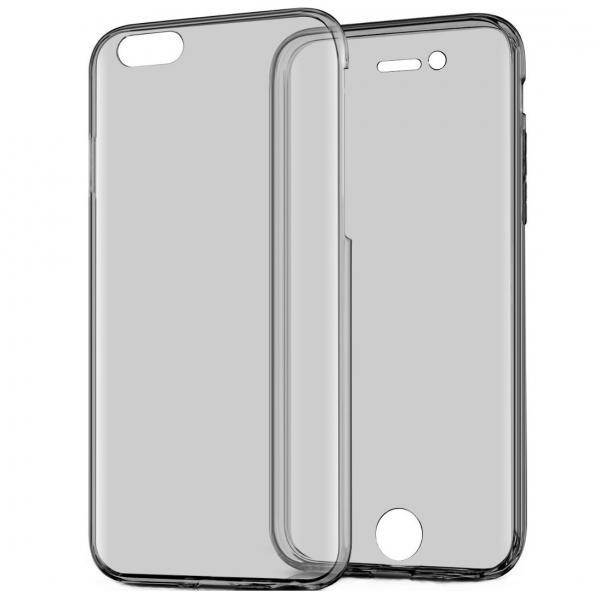 Husa Full TPU 360 (fata + spate) pentru Apple iPhone 7, Gri transparent [3]