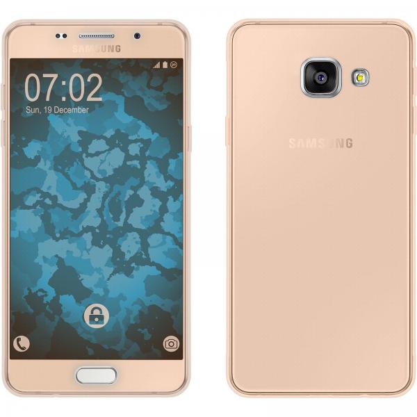 Husa Full TPU 360 (fata + spate) pentru Samsung Galaxy A3 (2016), Gold Transparent [1]