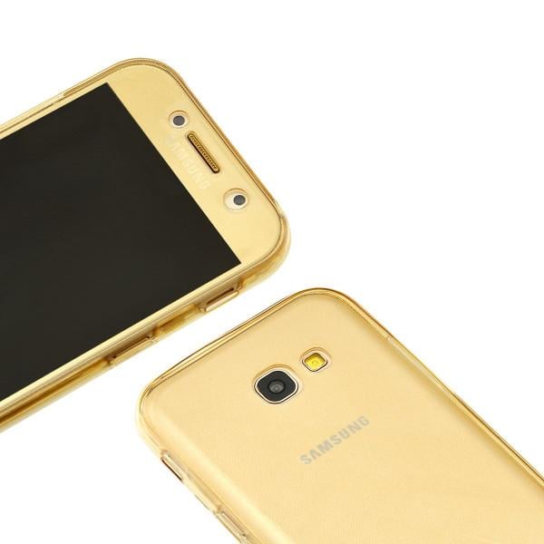 Husa Full TPU 360 (fata + spate) pentru Samsung Galaxy A3 (2017), Gold transparent [2]