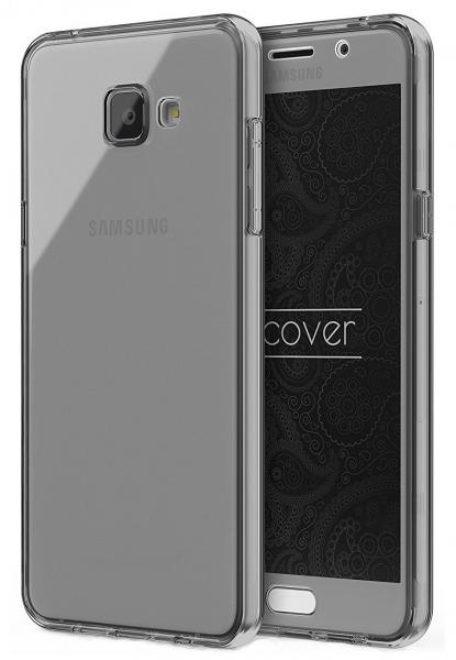 Husa Full TPU 360 (fata + spate) pentru Samsung Galaxy A7 (2016), Gri transparent [1]