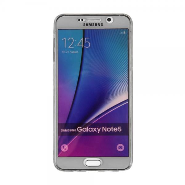 Husa Full TPU 360 (fata + spate) pentru Samsung Galaxy Note 5, Gri Transparent [2]