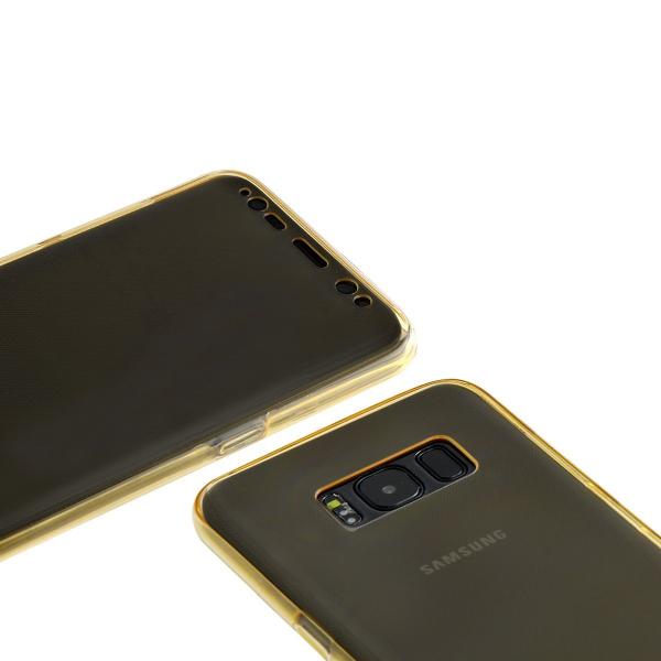 Husa Full TPU 360 (fata + spate) pentru Samsung Galaxy S8, Gold Transparent [3]