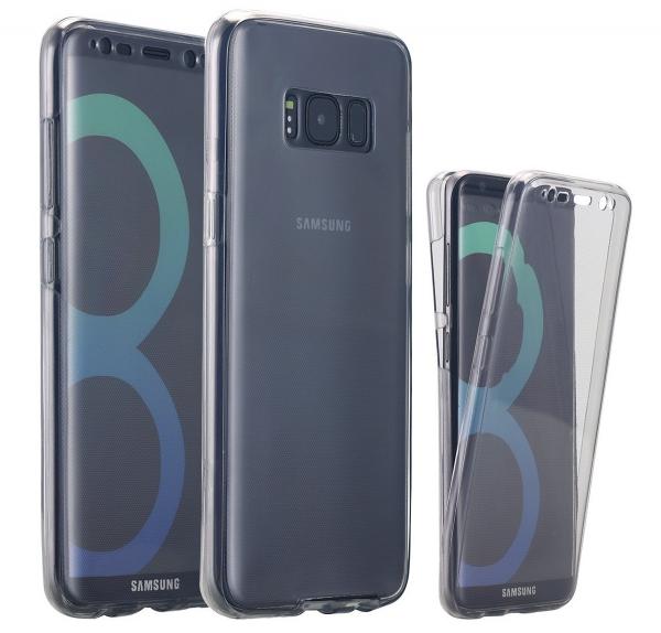 Husa Full TPU 360 (fata + spate) pentru Samsung Galaxy S8, Gri Transparent [3]