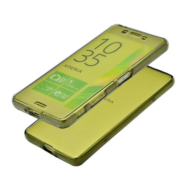 Husa Full TPU 360 (fata + spate) pentru Sony Xperia Z5, Gold transparent [3]