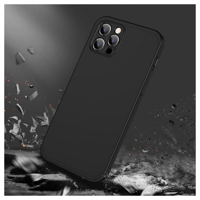 Husa GKK 360 + folie protectie pentru iPhone 13 Pro Max, Negru [5]