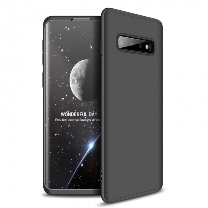 Husa GKK 360 + folie protectie pentru Samsung Galaxy S10+, Negru [3]