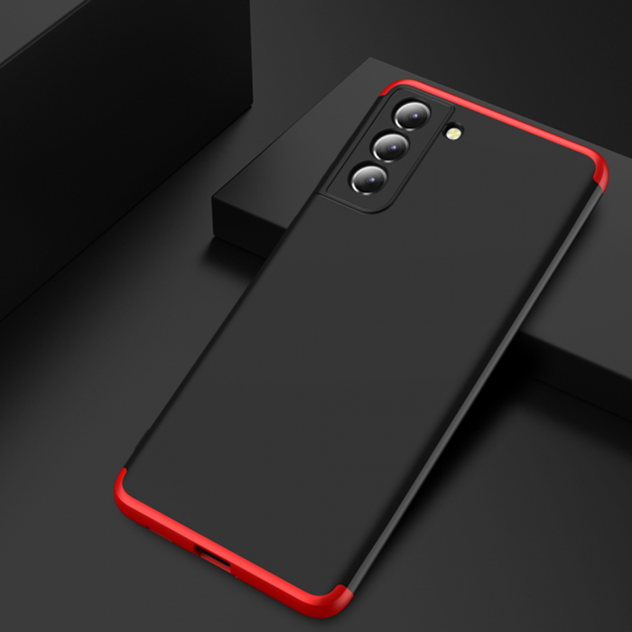 Husa GKK 360 + folie protectie pentru Samsung Galaxy S21, Negru [6]