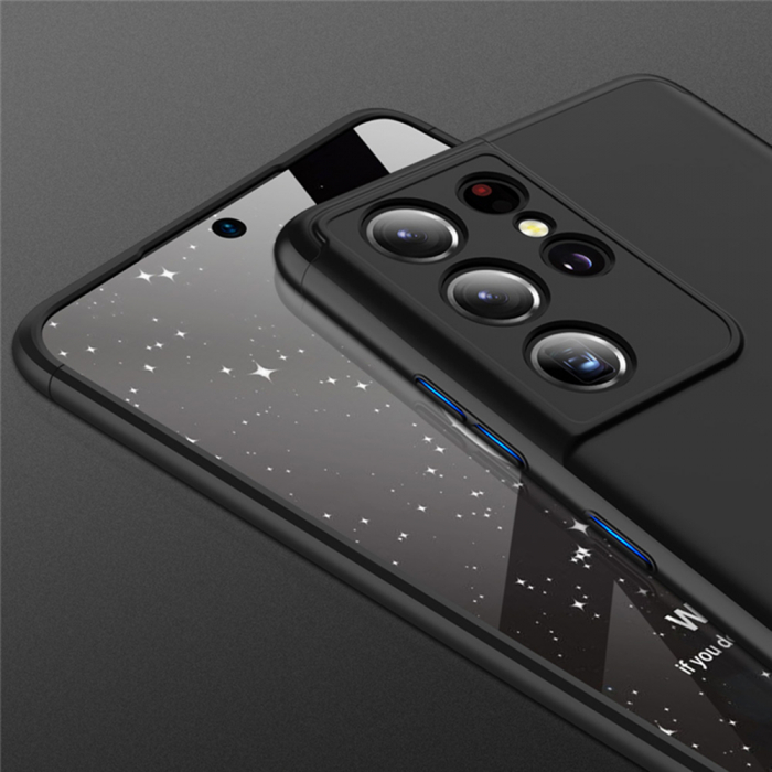 Husa GKK 360 + folie protectie pentru Samsung Galaxy S21 Ultra, Negru [3]