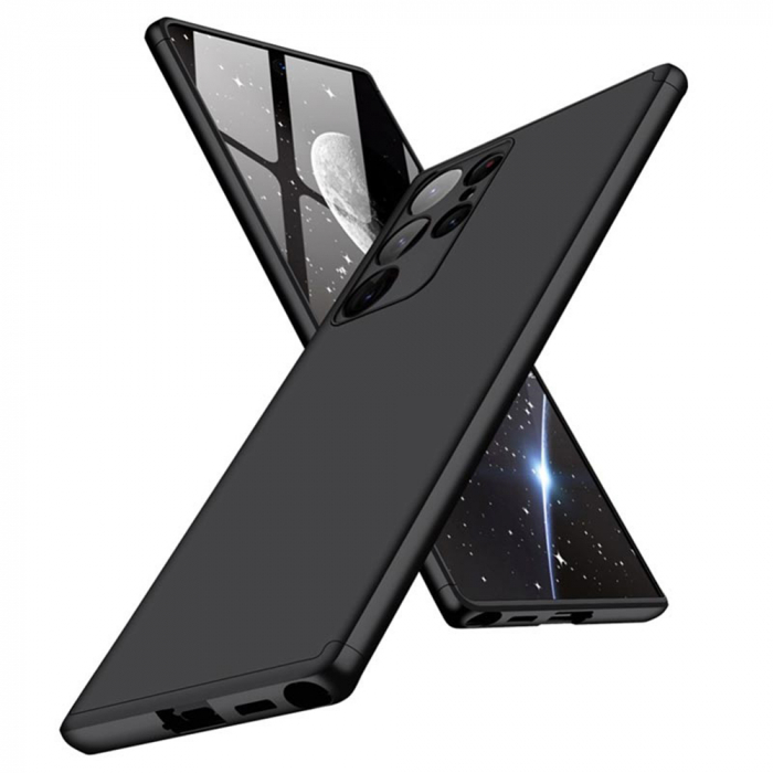 Husa GKK 360 + folie protectie pentru Samsung Galaxy S22 Ultra, Negru [4]