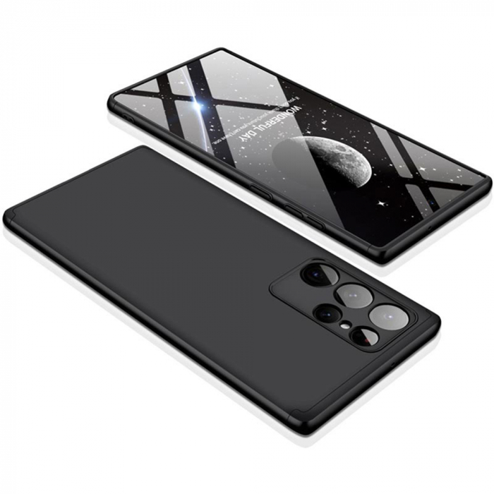 Husa GKK 360 + folie protectie pentru Samsung Galaxy S22 Ultra, Negru [3]