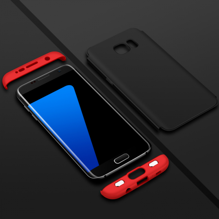 Husa GKK 360 + folie protectie pentru Samsung Galaxy S7 Edge, Negru [3]