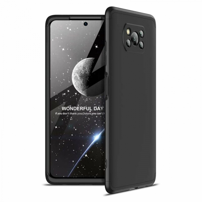 Husa GKK 360 + folie protectie pentru Xiaomi Poco X3 NFC, Negru [2]