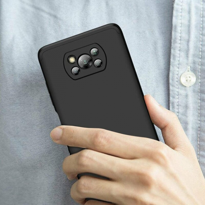Husa GKK 360 + folie protectie pentru Xiaomi Poco X3 NFC, Negru [7]