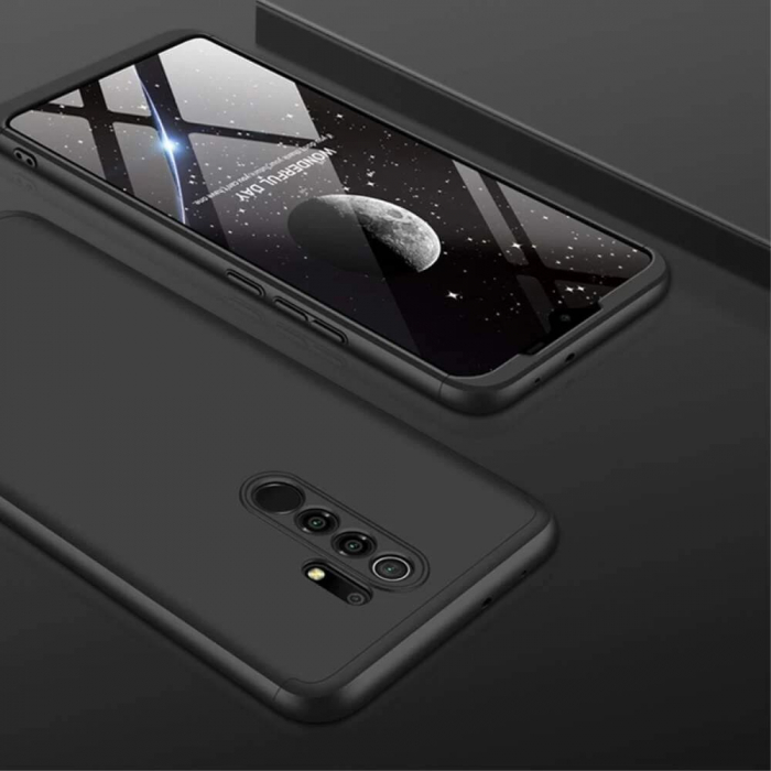Husa GKK 360 + folie protectie pentru Xiaomi Redmi 9, Negru [9]