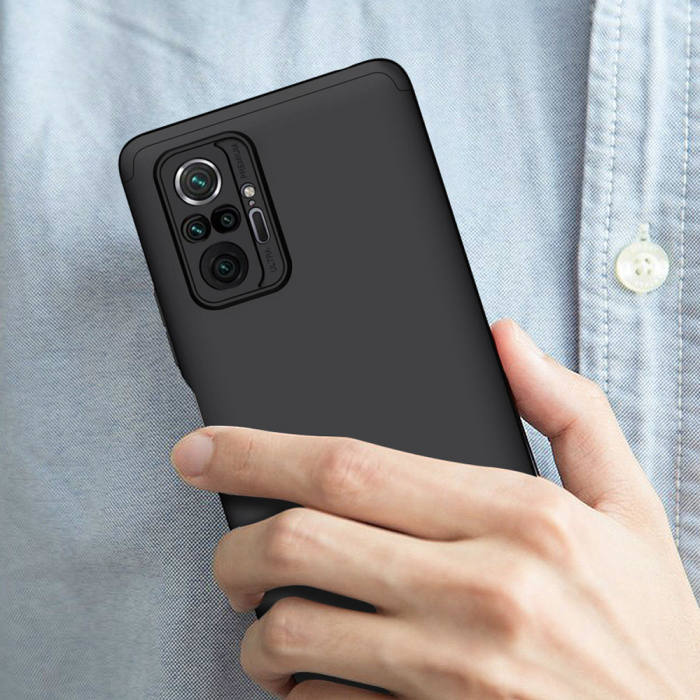 Husa GKK 360 + folie protectie pentru Xiaomi Redmi Note 10 Pro, Negru [6]