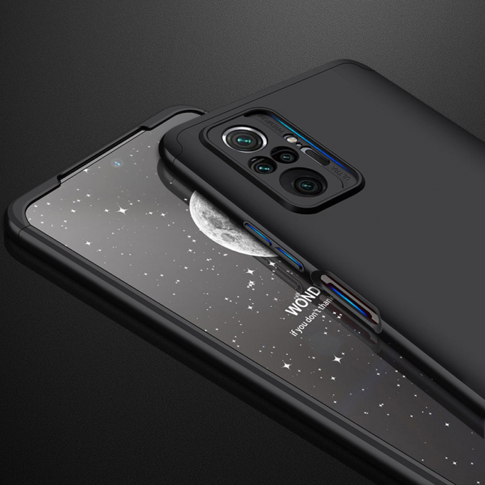 Husa GKK 360 + folie protectie pentru Xiaomi Redmi Note 10 Pro, Negru [7]