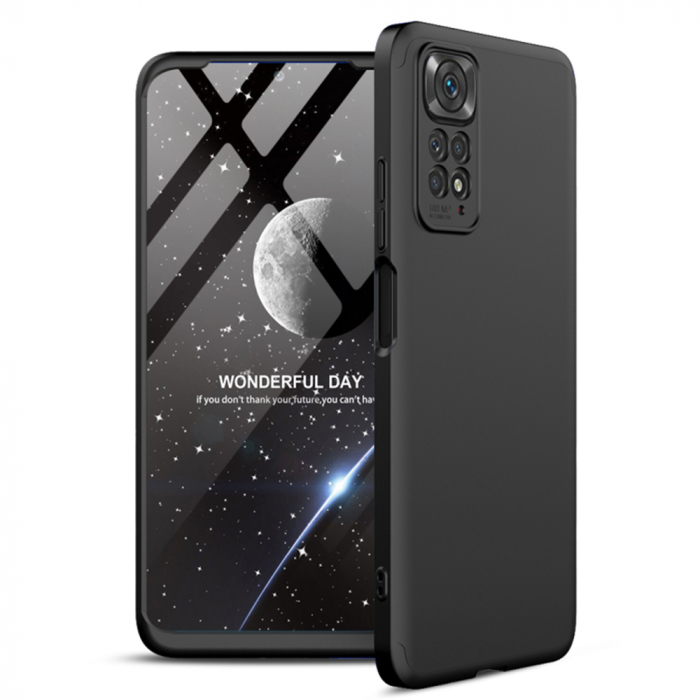 Husa GKK 360 + folie protectie pentru Xiaomi Redmi Note 11 / 11S, Negru [2]