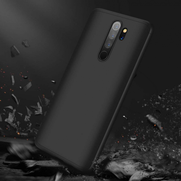 Husa GKK 360 + folie protectie pentru Xiaomi Redmi Note 8 Pro, Negru [3]