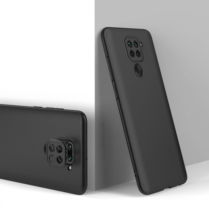 Husa GKK 360 + folie protectie pentru Xiaomi Redmi Note 9, Negru [6]