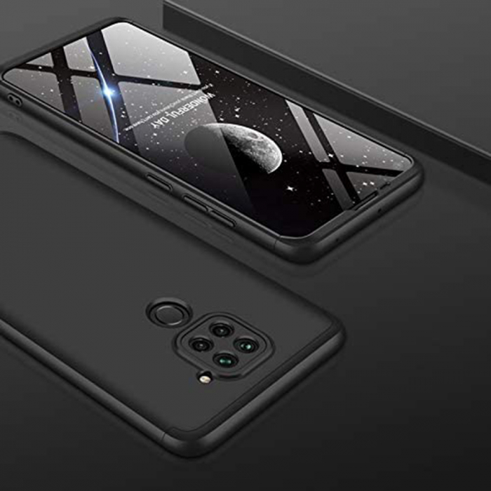Husa GKK 360 + folie protectie pentru Xiaomi Redmi Note 9, Negru [7]