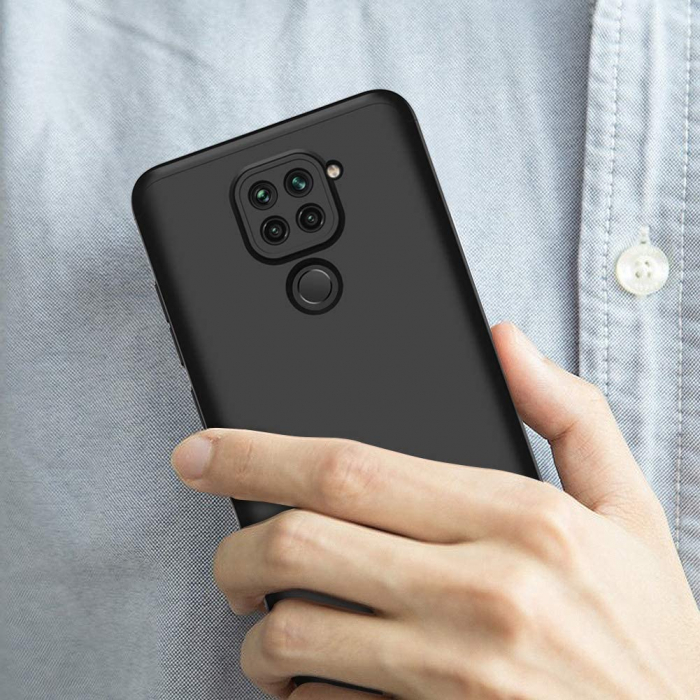 Husa GKK 360 + folie protectie pentru Xiaomi Redmi Note 9, Negru [8]
