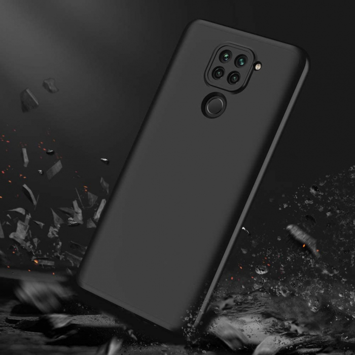 Husa GKK 360 + folie protectie pentru Xiaomi Redmi Note 9, Negru [5]