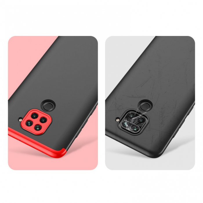 Husa GKK 360 + folie protectie pentru Xiaomi Redmi Note 9, Negru [9]