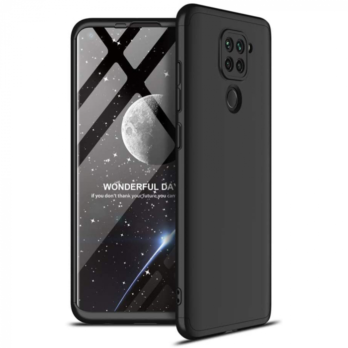 Husa GKK 360 + folie protectie pentru Xiaomi Redmi Note 9, Negru [3]