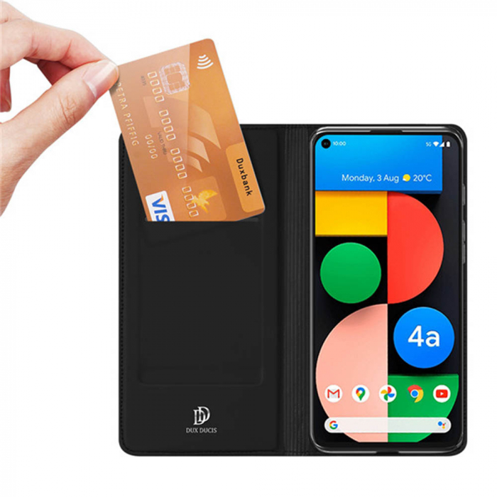 Husa Google Pixel 4A 5G, Dux Ducis Skin Pro Flip Book, Negru [3]