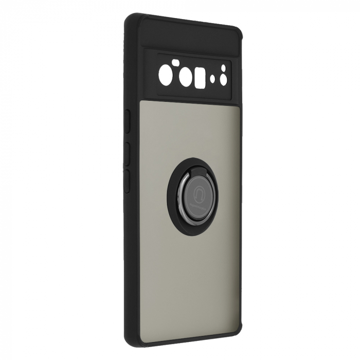 Husa Google Pixel 6 Pro cu inel suport stand magnetic, Negru [3]