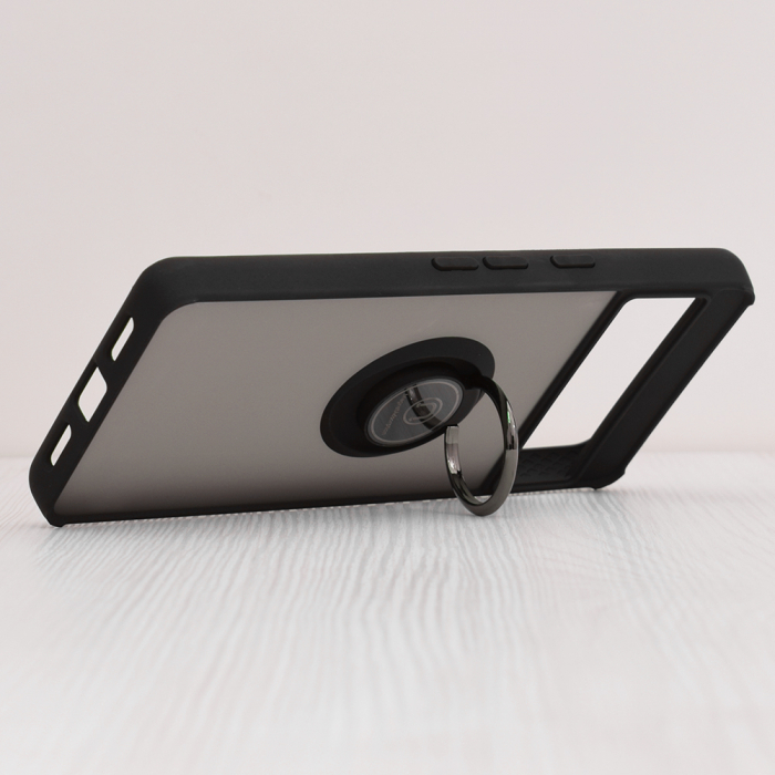 Husa Google Pixel 7 cu inel suport stand magnetic, Negru [4]