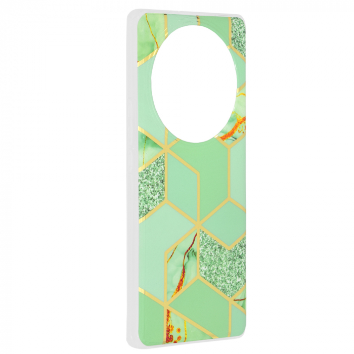 Husa Honor Magic 5 Lite, Techsuit Marble Series, Green Hex [2]