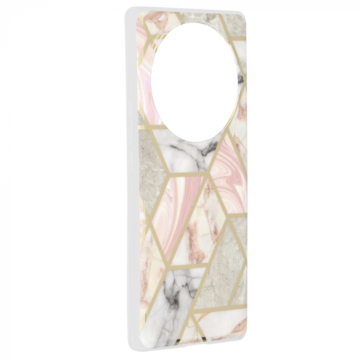 Husa Honor Magic 5 Lite, Techsuit Marble Series, Pink Hex [2]