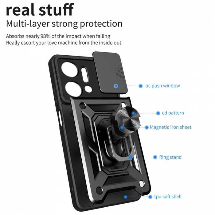 Husa Honor X7a cu protectie camera Techsuit CamShield Series, Negru [6]