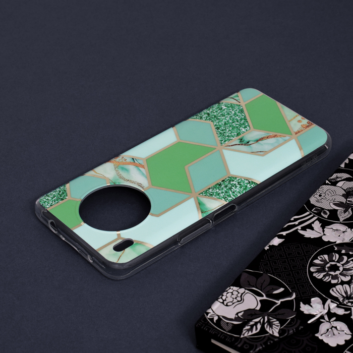 Husa Huawei Nova 8i, Techsuit Marble Series, Green Hex [4]