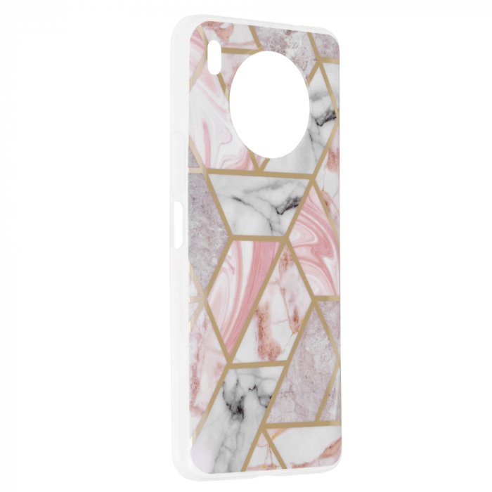 Husa Huawei Nova 8i, Techsuit Marble Series, Pink Hex [2]