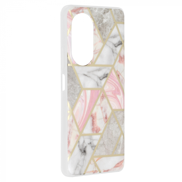 Husa Huawei Nova 9 SE, Techsuit Marble Series, Pink Hex [2]