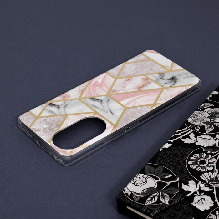 Husa Huawei Nova 9, Techsuit Marble Series, Pink Hex [5]