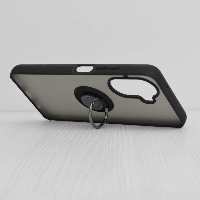 Husa Huawei Nova Y70 cu inel suport stand magnetic, Negru [6]