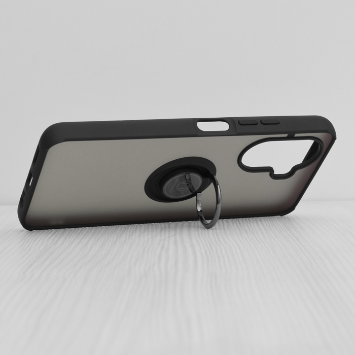 Husa Huawei Nova Y70 cu inel suport stand magnetic, Negru [3]