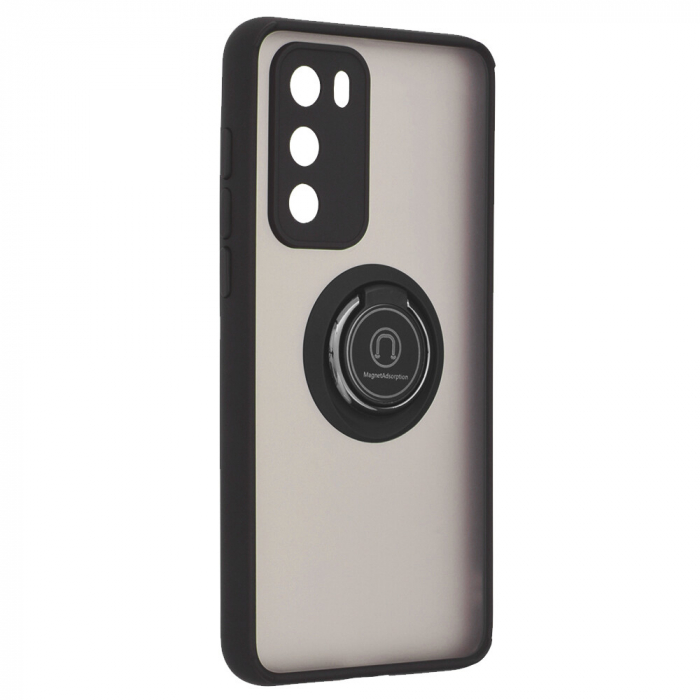 Husa Huawei P40 cu inel suport stand magnetic, Negru [3]
