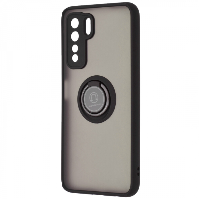 Husa Huawei P40 Lite 5G cu inel suport stand magnetic, Negru [5]