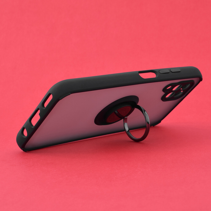 Husa Huawei P40 Lite cu inel suport stand magnetic, Negru [2]