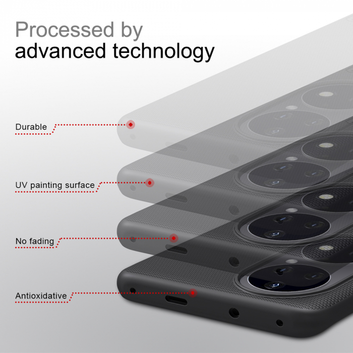 Husa Huawei P50 Pro, Nillkin Super Frosted Shield, Negru [3]