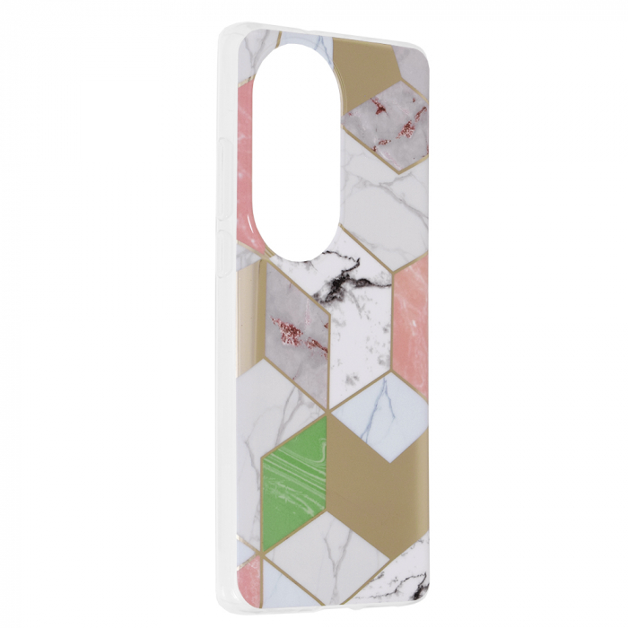 Husa Huawei P50 Pro, Techsuit Marble Series, Purple Hex [2]