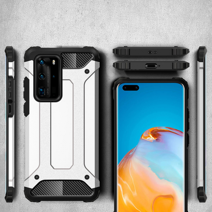 Husa Hybrid Armor pentru Huawei P40 Pro, Negru [3]